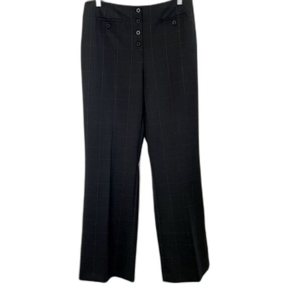 Talbots Collection Petites Women's Navy Plaid Trousers Size 10P Stretch - Picture 1 of 11